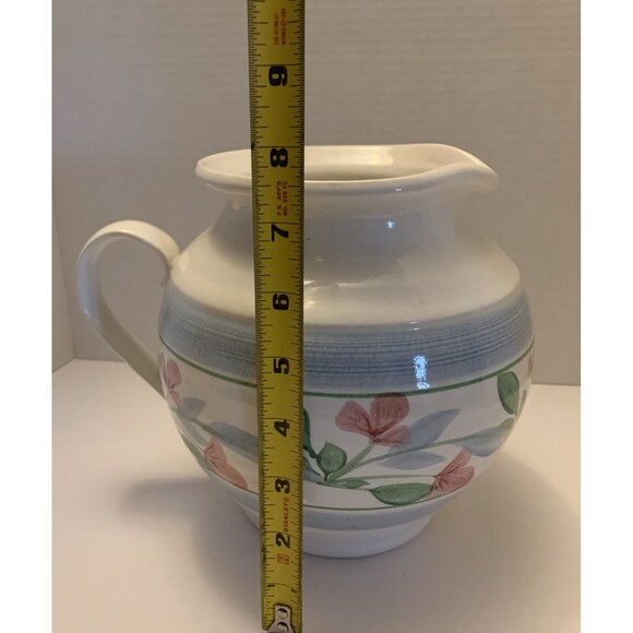 Vintage Stoneware Pottery Style Pitcher GUC Unbranded 7”Heavy - Picture 7 of 8
